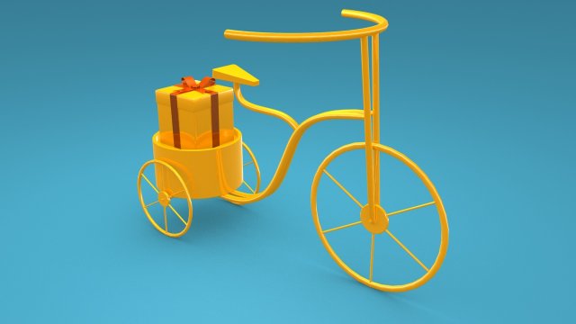 Tricycle for decoration 3D Model