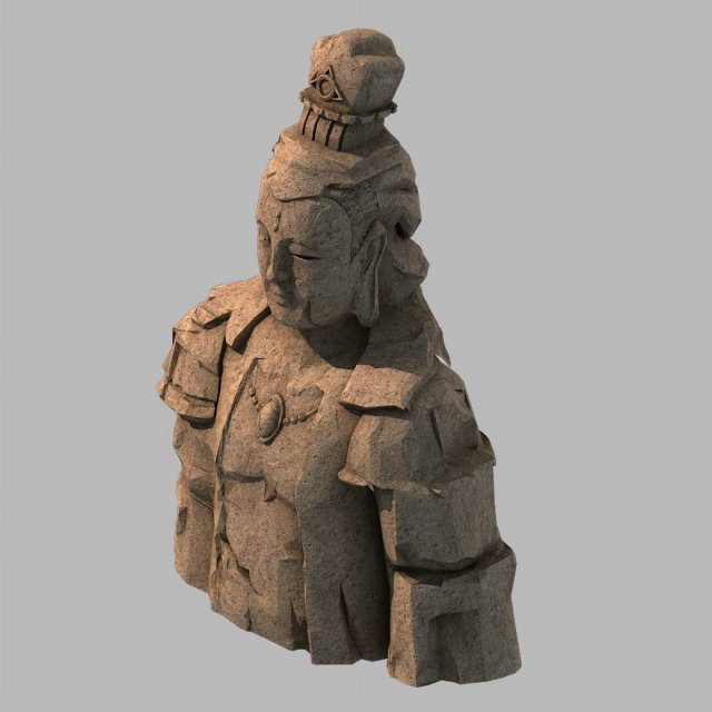 Stone Statue Group – Buddha Image 01 3D Model