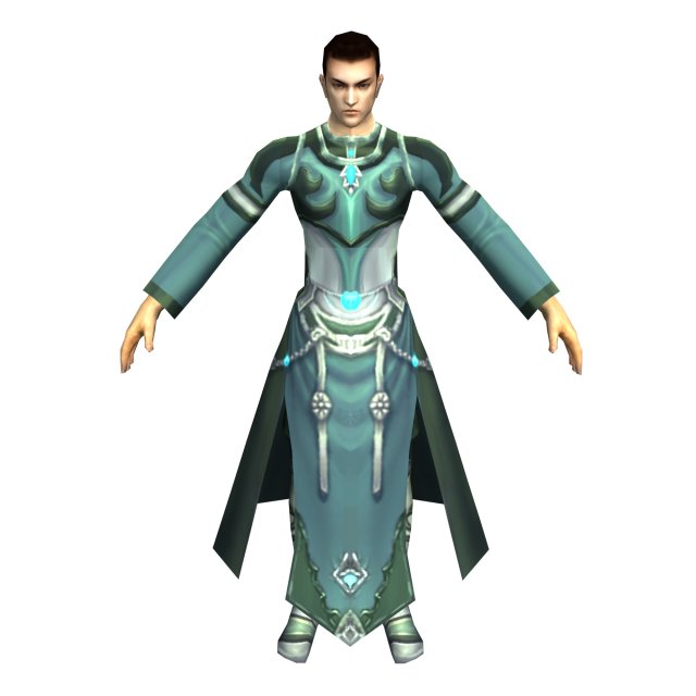 Game 3D Character – Male Mage 02 3D Model