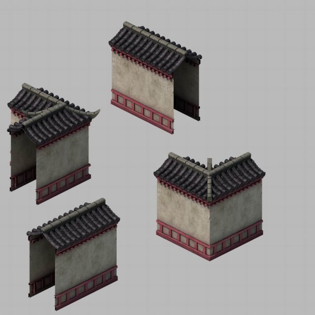 Building – the main city wall 01 3D Model