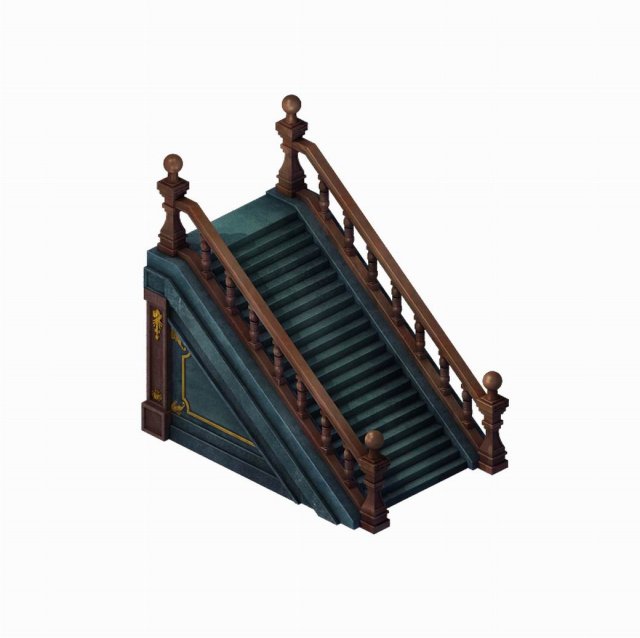 Library – Stairs 07 3D Model