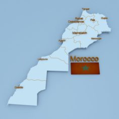 Morocco Country Map 3D Model