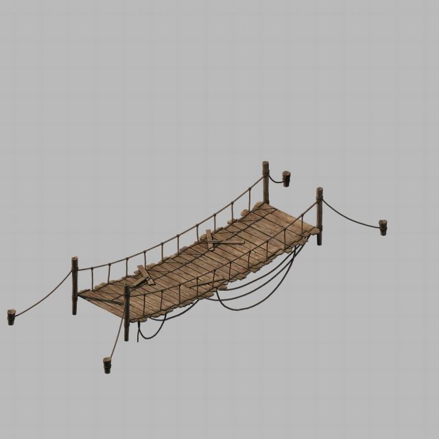 Yumen off – rope wooden bridge 01 3D Model