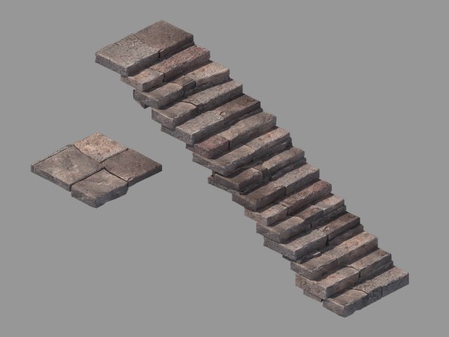 Stone – Stone Ladder 03 3D Model