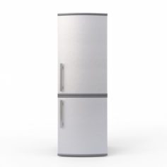 Modern Stainless Steel Fridge Freezer 3D Model