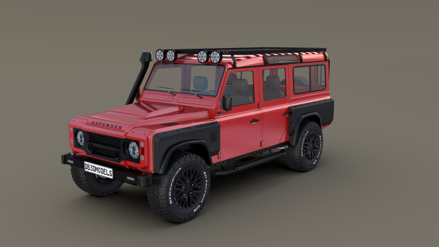 Land Rover Defender 110 Custom v2 with interior 3D Model