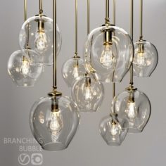 Branching bubble 1 lamp CLEAR GOLD 3D Model