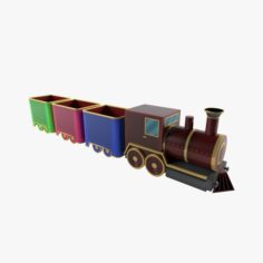 Toy Train and vagon 3D Model
