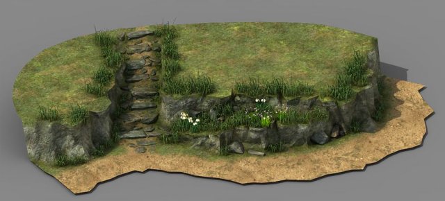 Hillside – mountain – stone ladder 06 3D Model