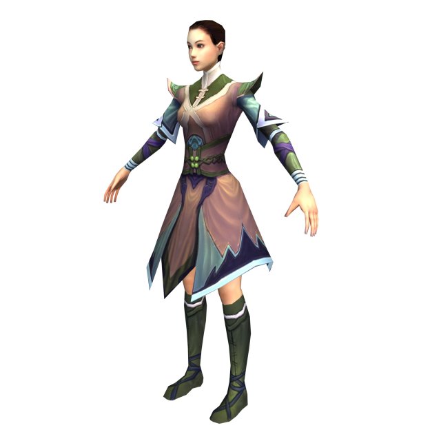 Game 3D Character – Female Taoist 02 3D Model