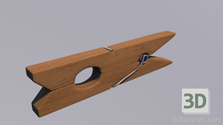 3D-Model 
Clothes peg (wood)