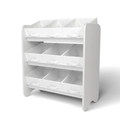White Storage Box Shelf System 3D Model
