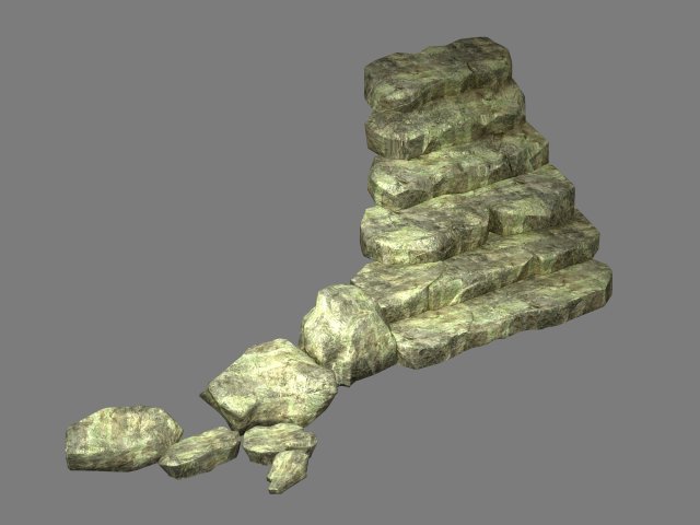 Qu You Path – Stone Ladder 02 3D Model