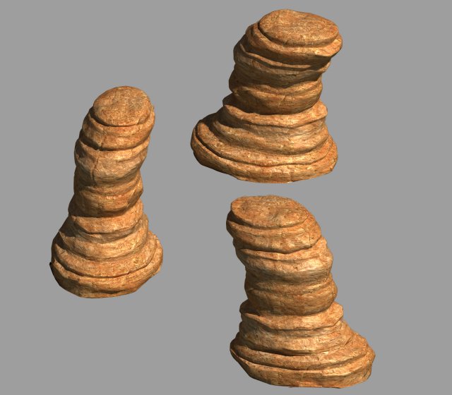 Desert – Mountain – Wind Stone 01 3D Model