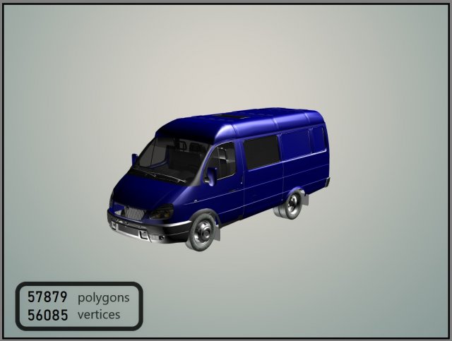 GAZelle 2705 Combi Van 3D Model