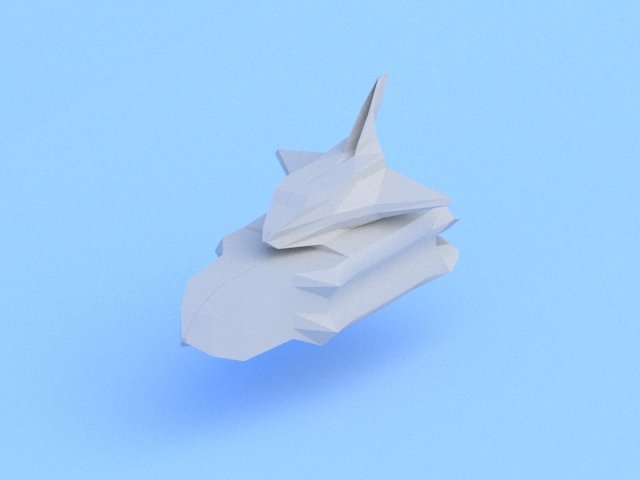 Low poly spaceship 3D Model