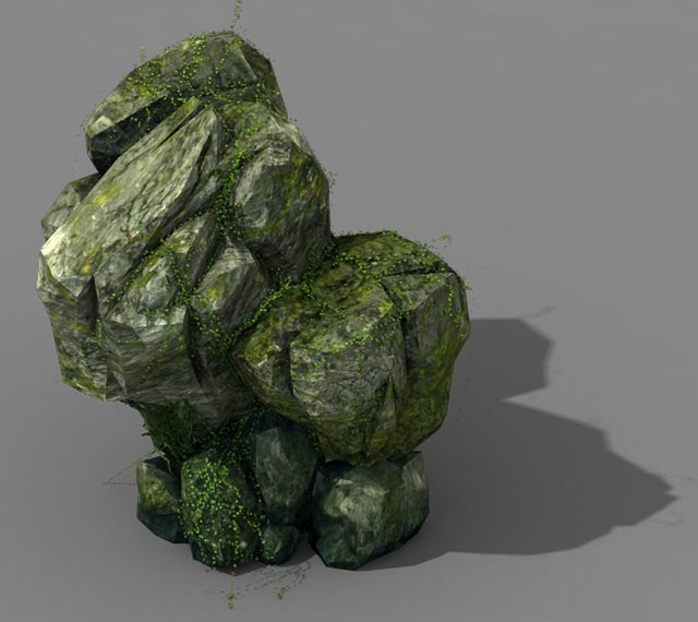 Climbed rattan – stone 02 3D Model