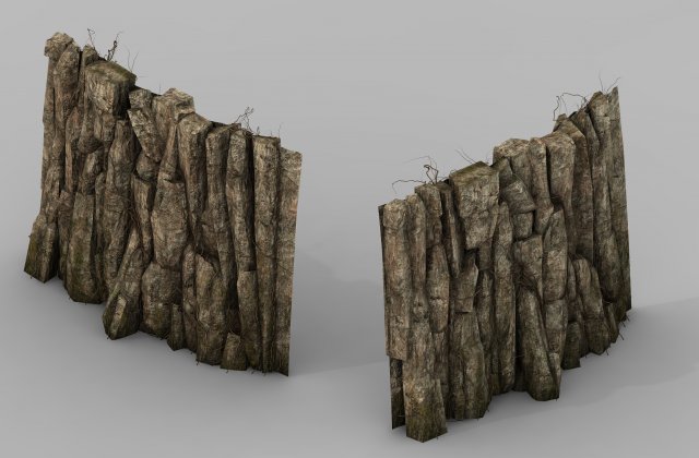 Brutal tribes – mountain wall 02 3D Model