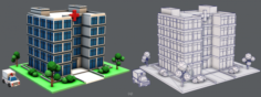 Hospital Building 3D Model