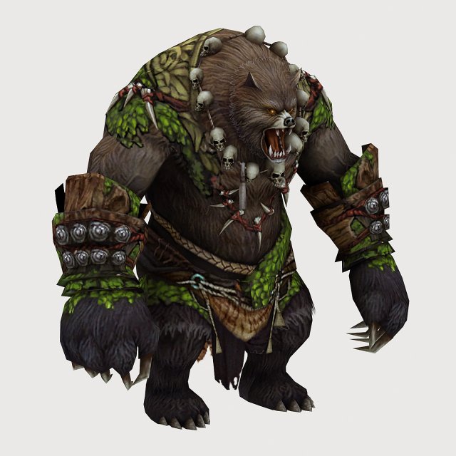 Low poly 3D Monster – Bear King 3D Model