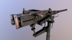 Browning M2 Low Poly low-poly 3D Model