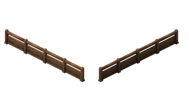 Horse racing area – wooden bar 02 3D Model