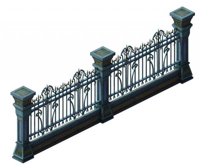 Library – shared railing 01 3D Model