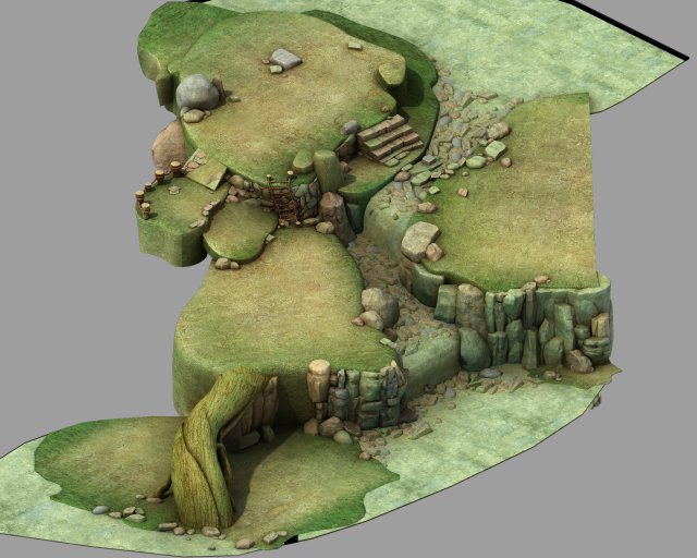 Disney main city – cliff 03 3D Model