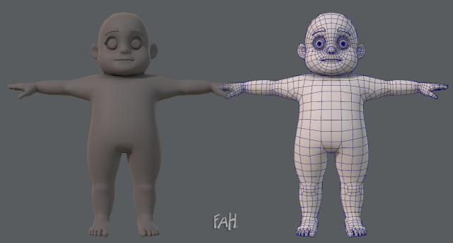 Base mesh fat boy character 3D Model