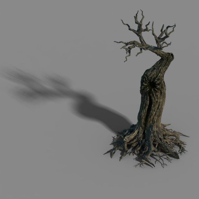 Grass Temple Village – Dry tree 01 3D Model