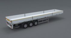 Flatbed trailer 3D Model