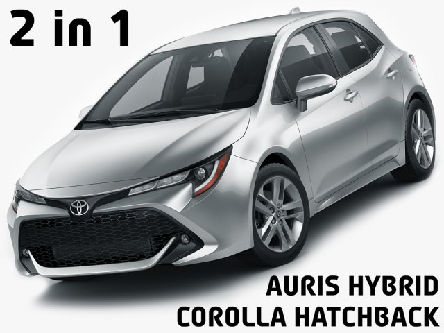 Toyota Corolla Hatchback and Auris 2019 3D Model