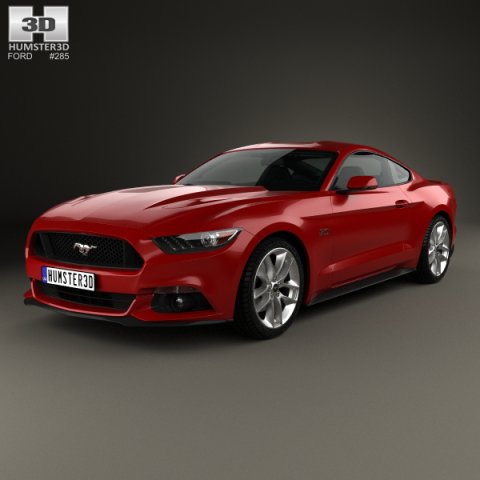 Ford Mustang GT with HQ interior 2015 3D Model