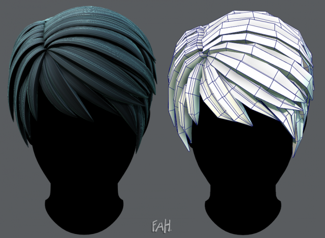 3D Hair style for Man V03 3D Model