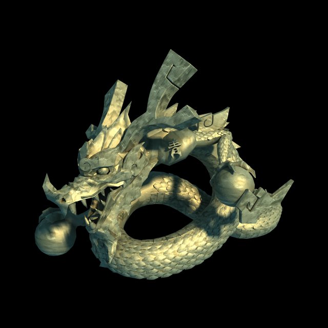 Gang Interior – Feng Shui Array – Dragon Stone Statue 3D Model