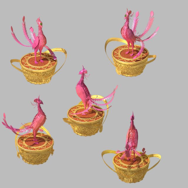 Decorative animal – Suzaku – Phoenix 3D Model