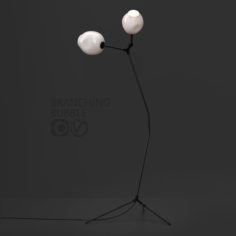 Branching Floor Lamp by Lindsey Adelman MILK BLACK 3D Model