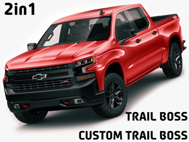 Chevrolet Silverado Trail Boss and Custom 3D Model