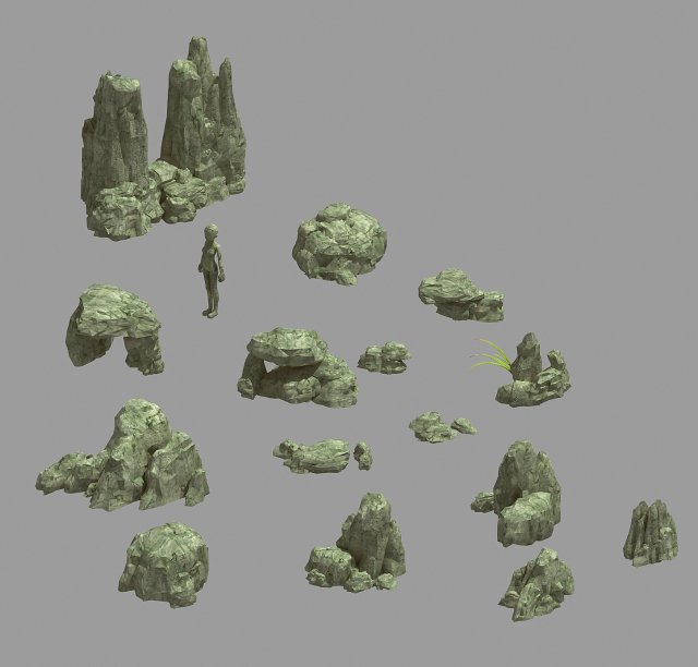 Mountain – Crushed Stone – Stone 23 3D Model