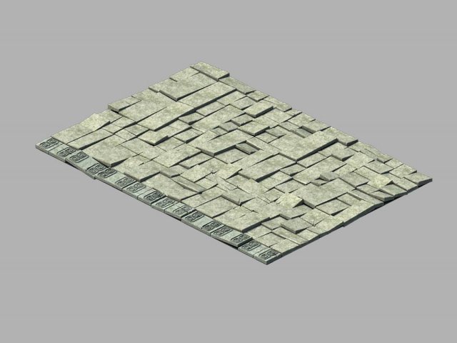 Damaged floor tiles 02 3D Model