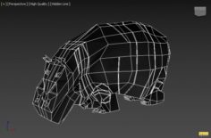 Hippopotamus low poly 3D Model