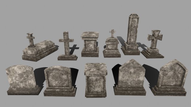 Tombstone set 3D Model