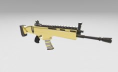 Fortnite Scar Assault Rifle Remoddeld 3D Model