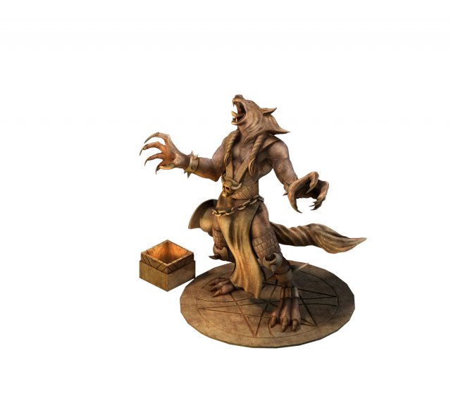 Evil Creator – Werewolf Statue 01 3D Model