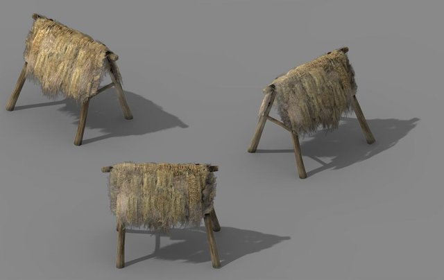 Fairy Mountains – straw door 02 3D Model