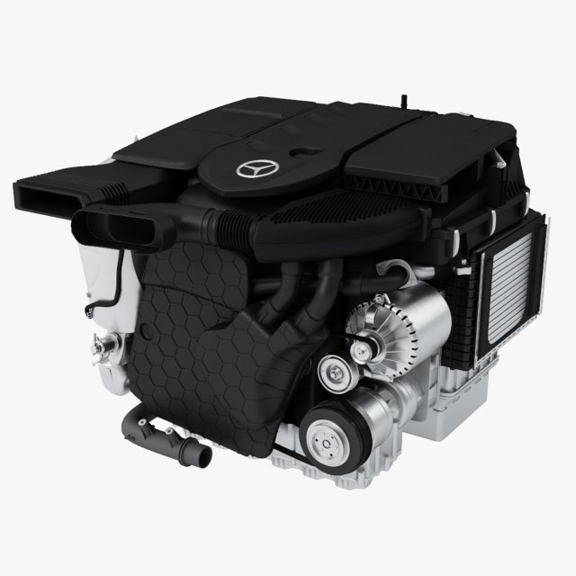 Mercedes Diesel Engine OM654 3D Model