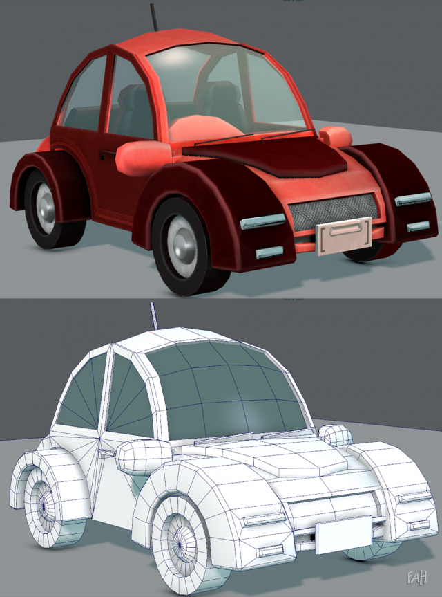 Cartoon Car 02 3D Model