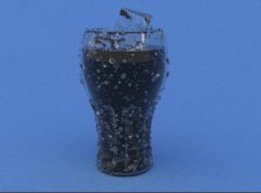 Coca Cola glass with ice 3D Model