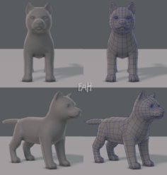 Dog base for gameV02 3D Model