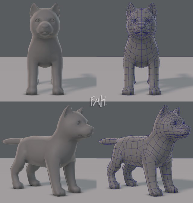 Dog base for gameV02 3D Model